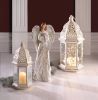 Large Distressed White Lantern - Rustic Decor for Home or Events